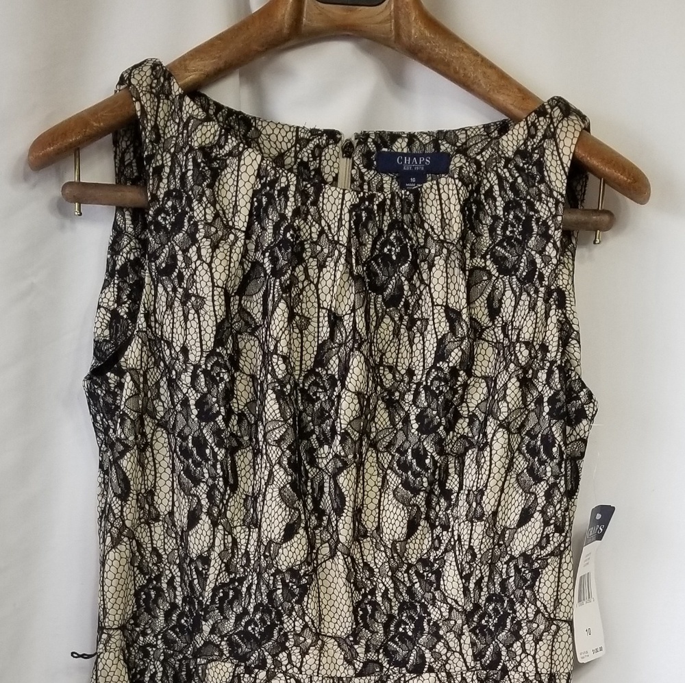 Chaps dress lace print w/Pockets!! Nwt size 10